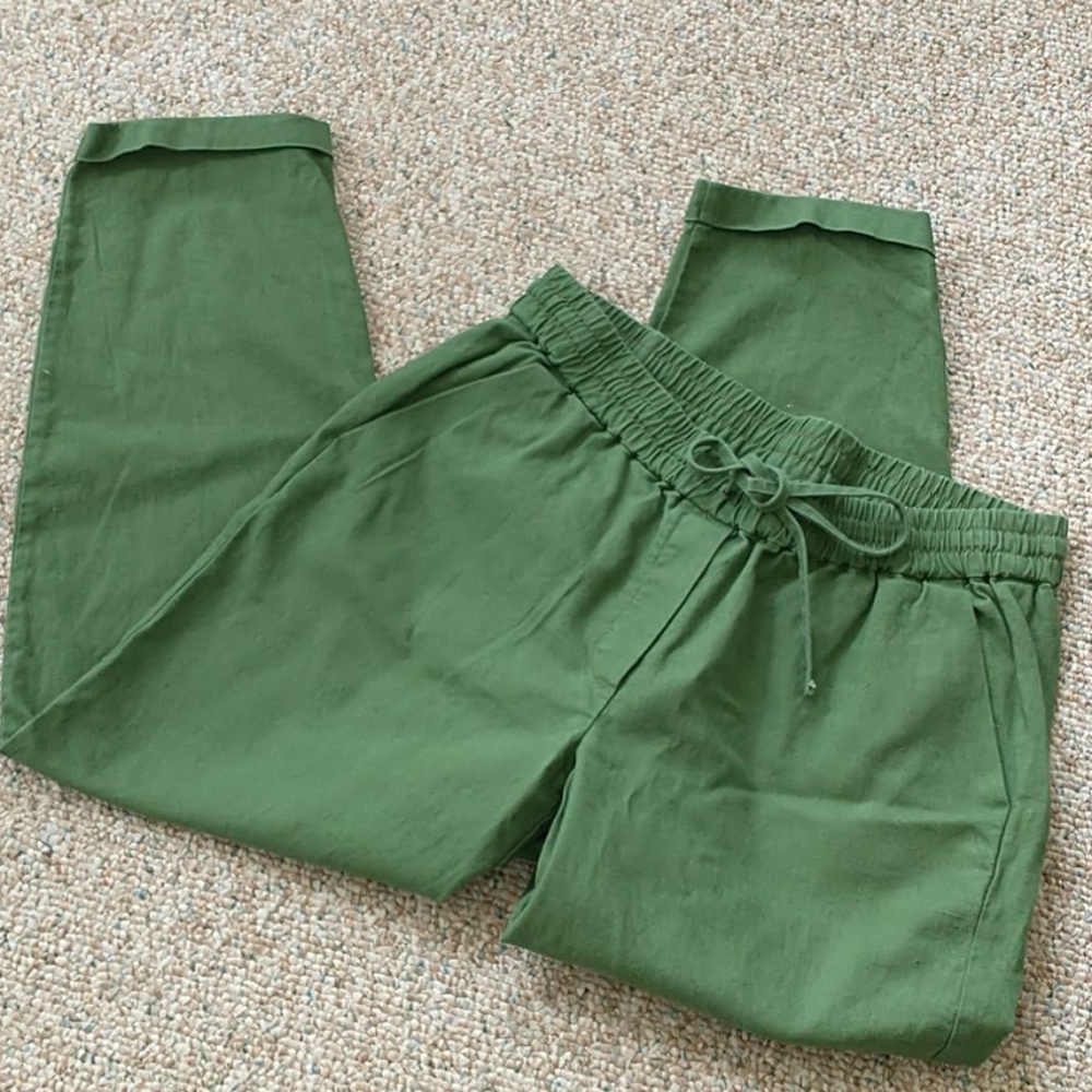 J by J Crew linen blend cuffed crop pants 10